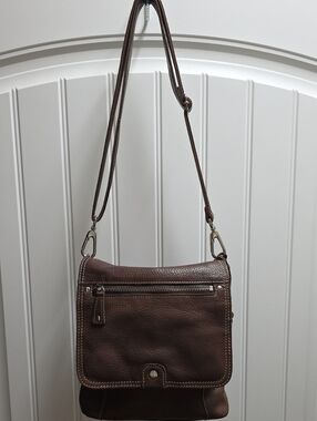 Fossil Vintage Dark Brown 75082 Leather Messenger Crossbody